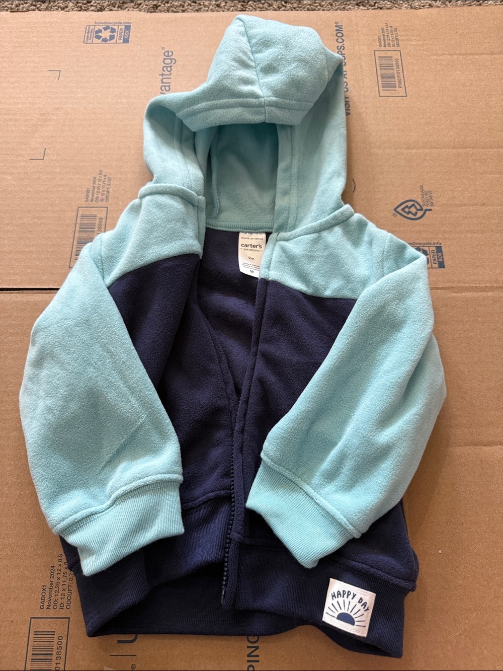 Carter's Kids Two-Tone Navy & Light Blue Hooded Jacket and pants